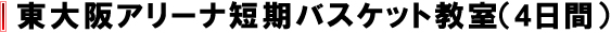 東大阪アリーナ短期バスケット教室（4日間）